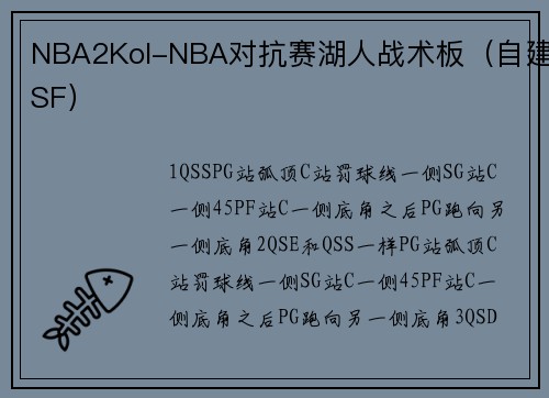 NBA2Kol-NBA对抗赛湖人战术板（自建SF）